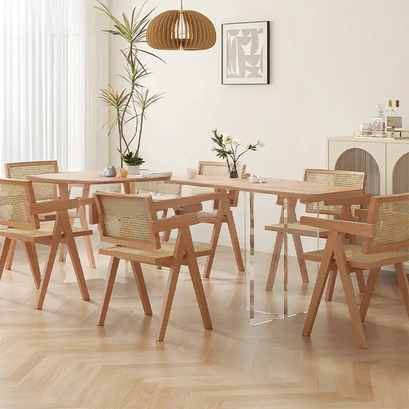 BRAD Modern Herringbone Solid Wood Dining Table