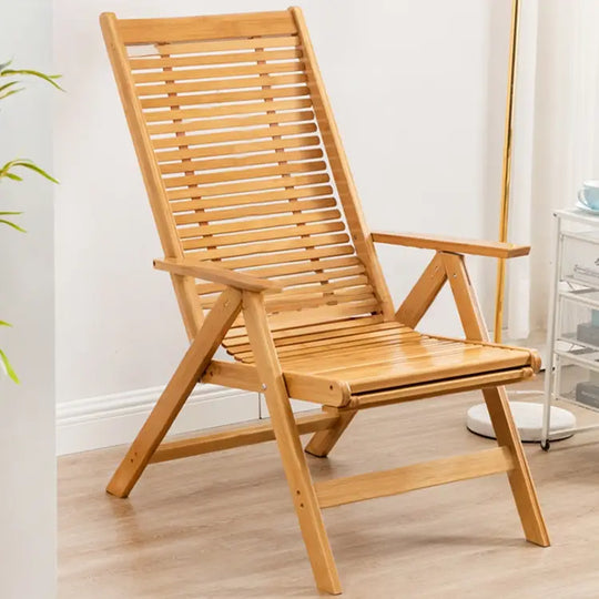 AMES Japanese Solid Wood Recliner Armchair