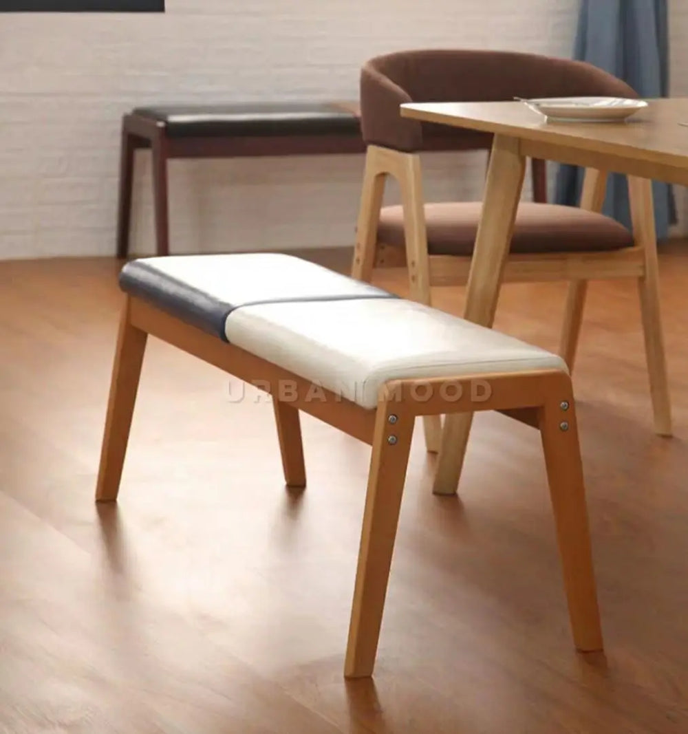 ADRIEA  Scandinavian Solid Wood Dining Bench