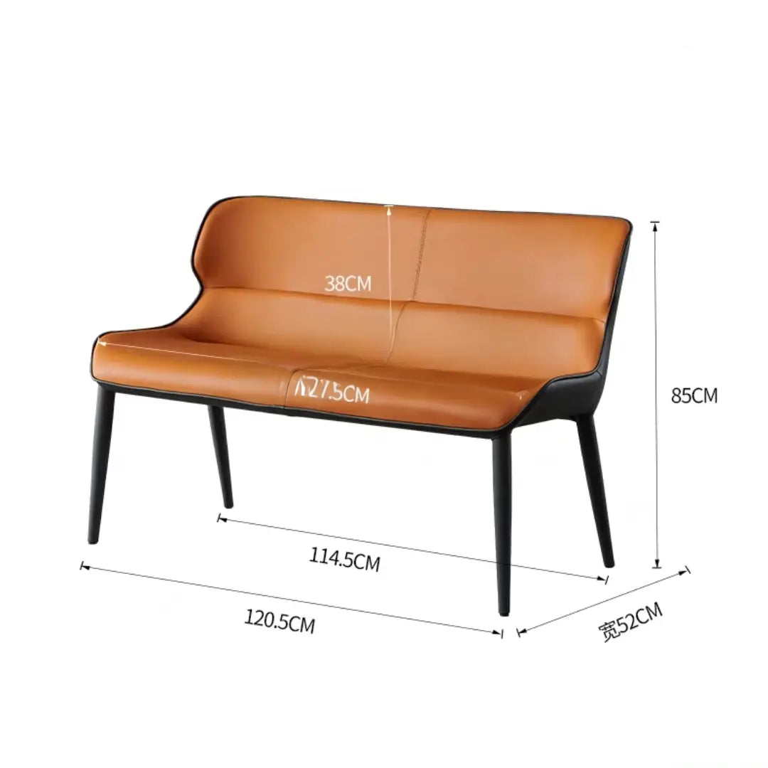 AMAURY Modern Leather Dining Bench & Chairs