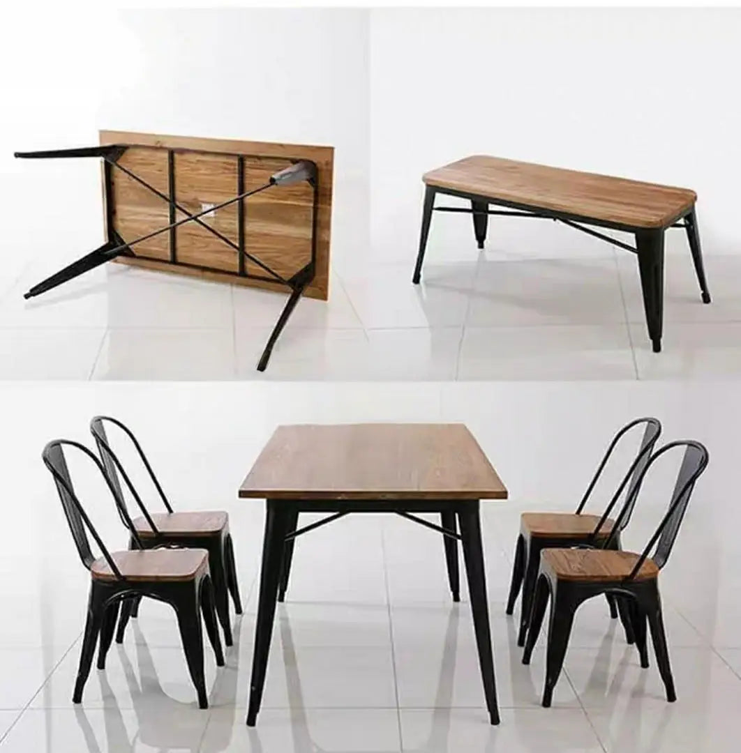 ARCANE Industrial Solid Wood Dining Table