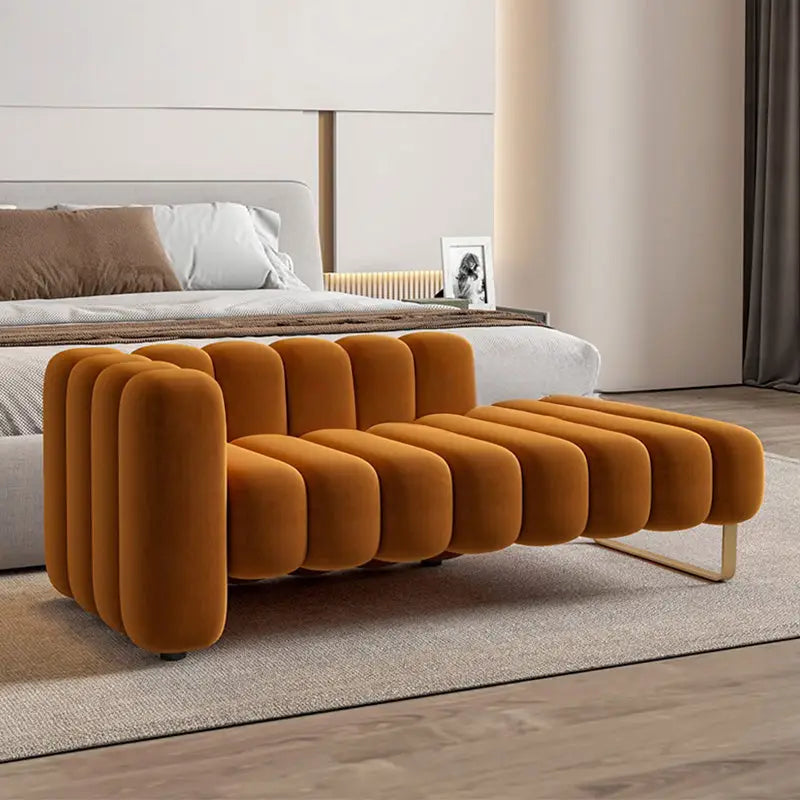 CAL Modern Velvet Ottoman