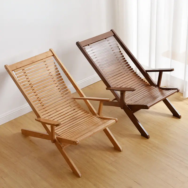 AMES Japanese Solid Wood Recliner Armchair