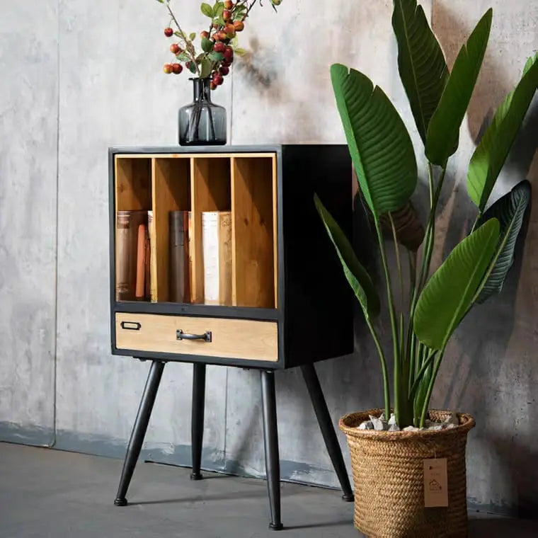 CABELLE Industrial Solid Wood Side Table
