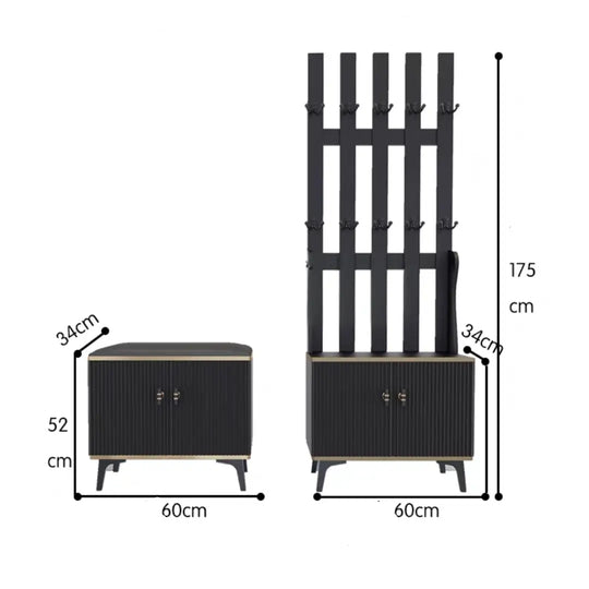 PINUE Modern Shoe Cabinet & Hall Tree