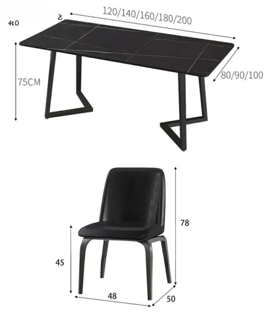 FELICIA Modern Marble Dining Table & Chairs