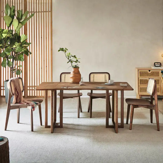 KASHI Japandi Rattan Dining Table