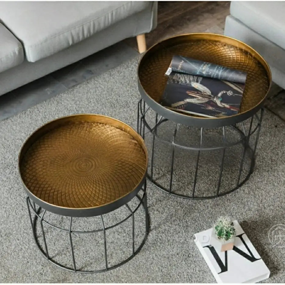 METTLE Modern Industrial Metal Side Table