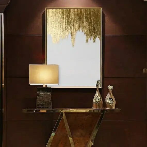PIERCE Gold Shimmer Canvas Wall Art