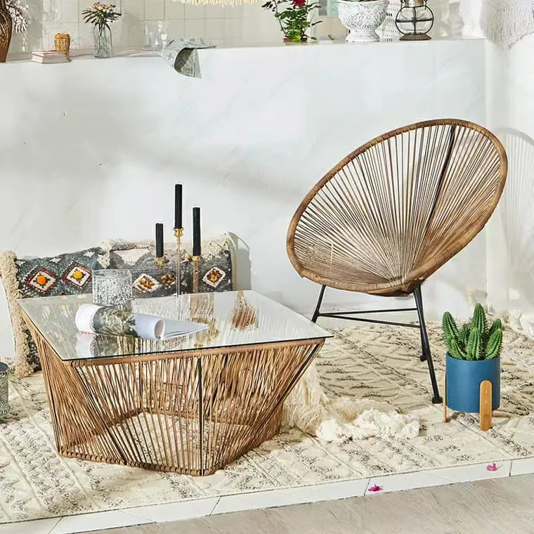 STAN Rustic Rattan Lounge Chair