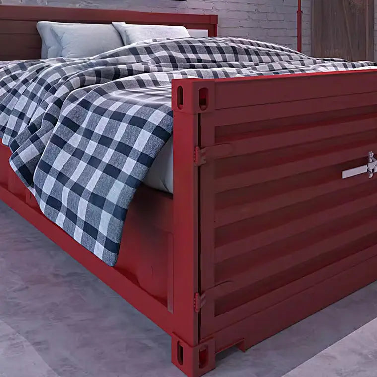 AKIO Industrial Metal Bed Frame