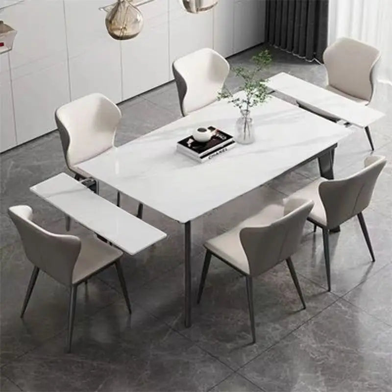 IAN Modern Extendable Sintered Stone Dining Table