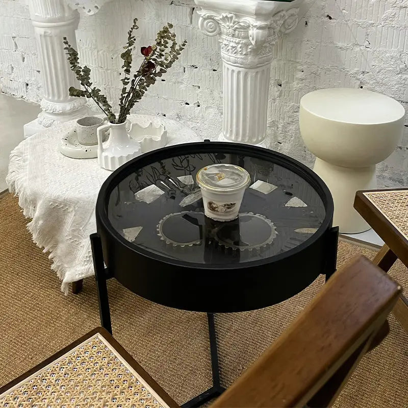 BRUCE Industrial Clock Side Table