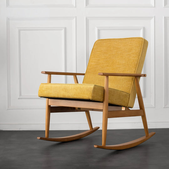 ADAMS Solid Wood Fabric Rocking Chair