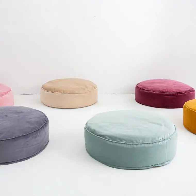 DENCER Modern Round Velvet Ottoman
