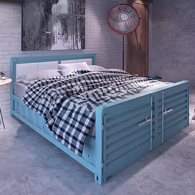AKIO Industrial Metal Bed Frame