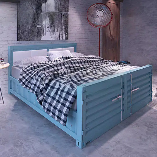 AKIO Industrial Metal Bed Frame