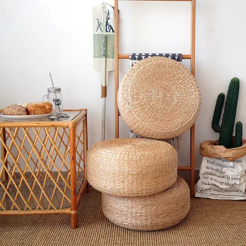 MARC Japandi Wicker Ottoman