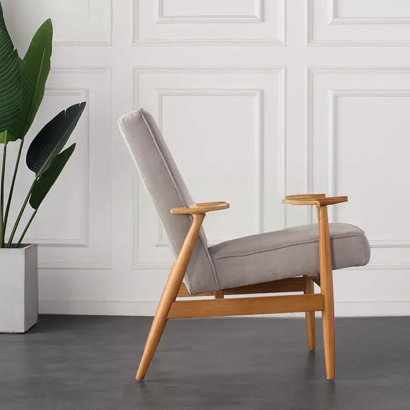 CHARLES  Solid Wood Fabric Lounge Chair