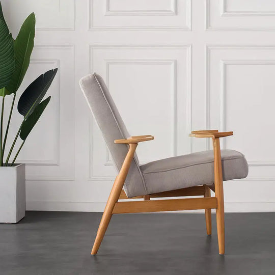 CHARLES  Solid Wood Fabric Lounge Chair