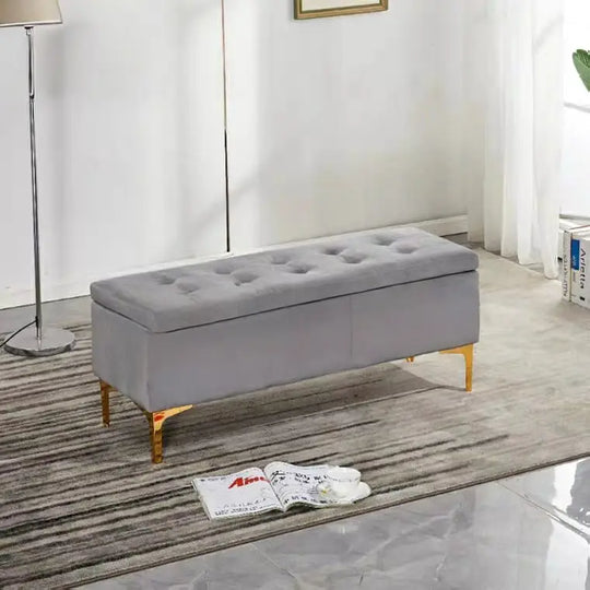 OLIVIERA Victorian Velvet Storage Ottoman