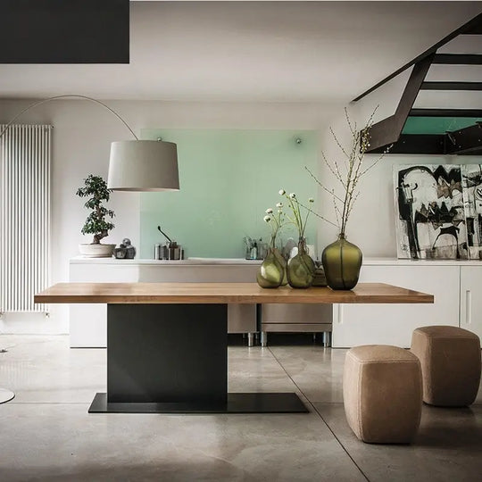 MOIRTY Industrial Solid Wood Dining Table
