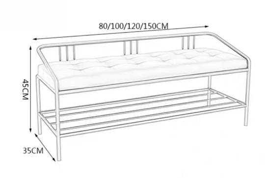 NATHANAËL Modern Velvet Ottoman Bench