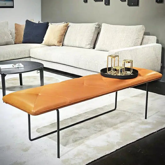 NOÉRA Minimalist Faux Leather Entryway Bench