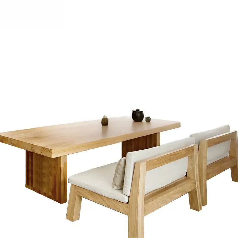 PIERRES Scandinavian Pine Wood Dining Table & Bench