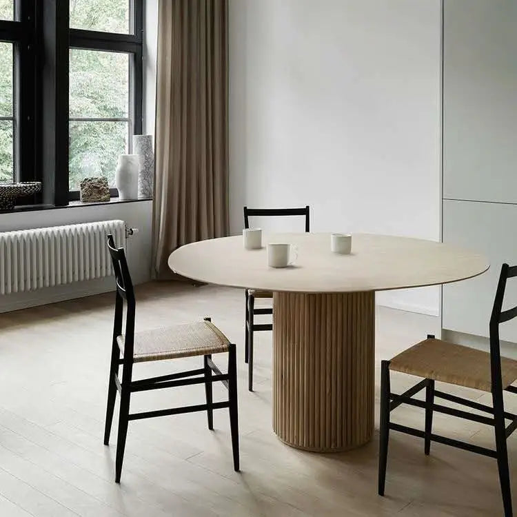 EMILY Japandi Solid Wood Round Dining Table