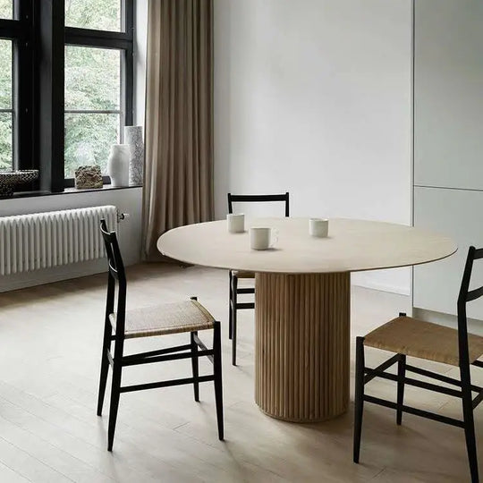 EMILY Japandi Solid Wood Round Dining Table