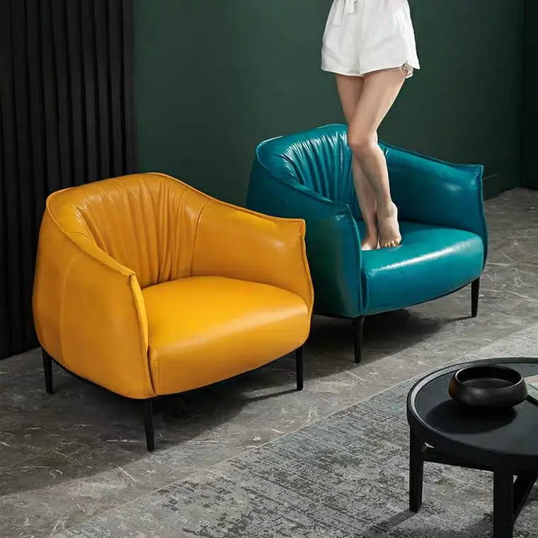 PERRIE Modern Faux Leather Armchair
