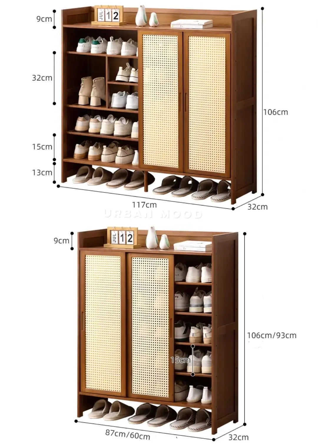 EMIL Vintage Rattan Shoe Cabinet