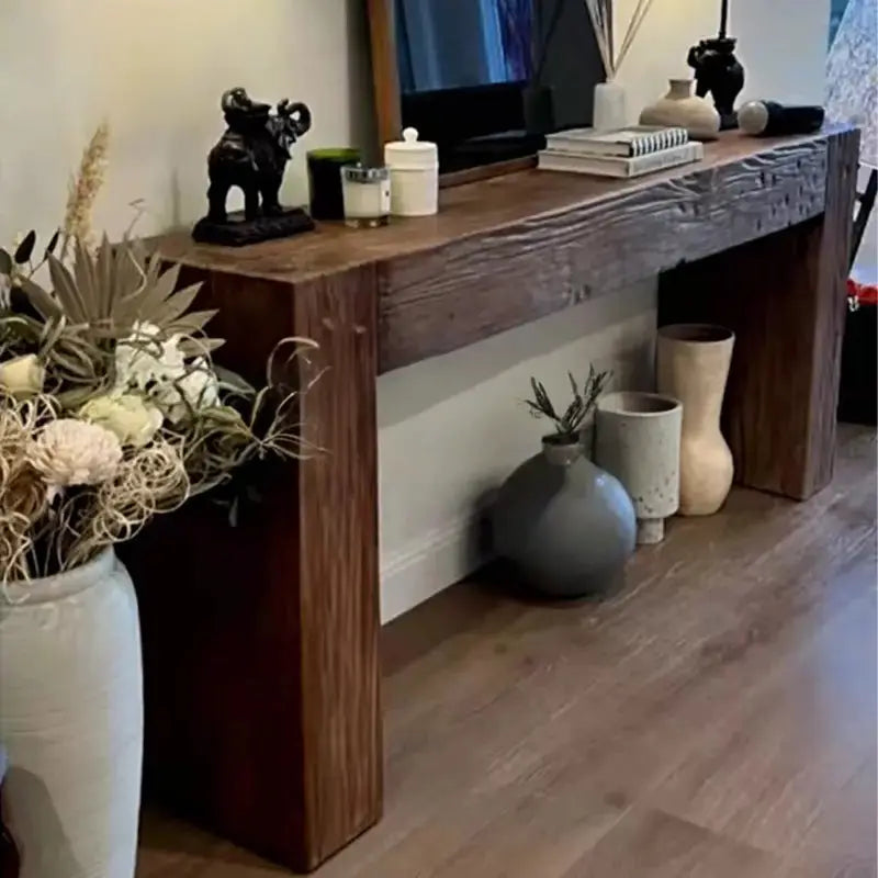 ANTHRO Rustic Solid Wood Console Table