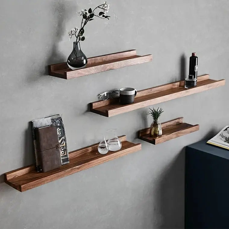 WILDER Modern Black Walnut Display Shelf