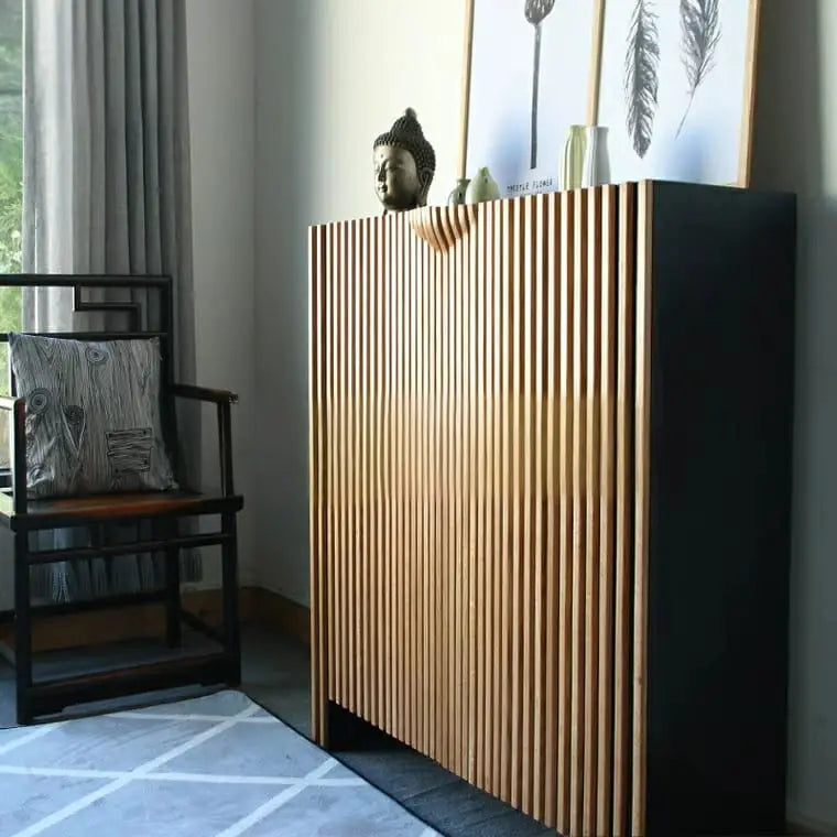 RAELE Rustic Solid Wood Shoe Cabinet