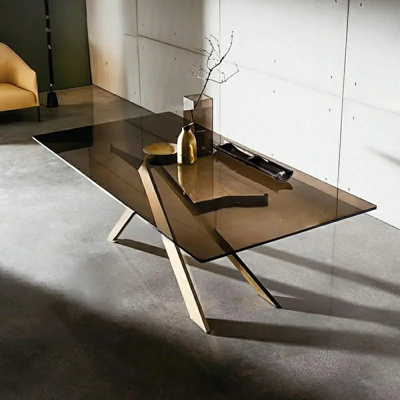 DOMINIC Modern Glass Dining Table