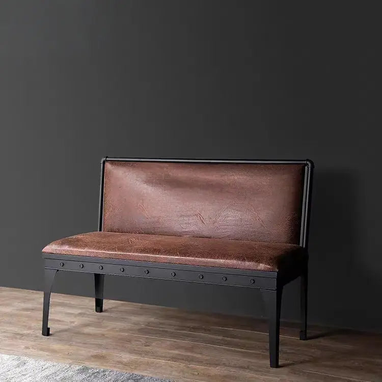 MARCO Industrial Leather Dining Bench