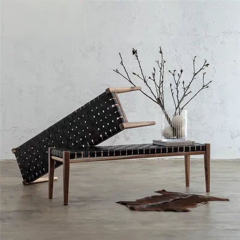 THIBAULT Vintage Leather Bench