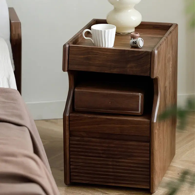 GIOVANNI Solid Wood Bedside Table