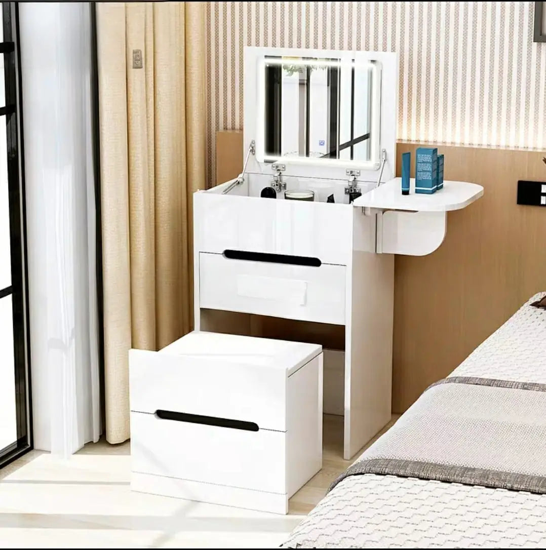 COBEN Flip Top LED Mirror Vanity Table Set
