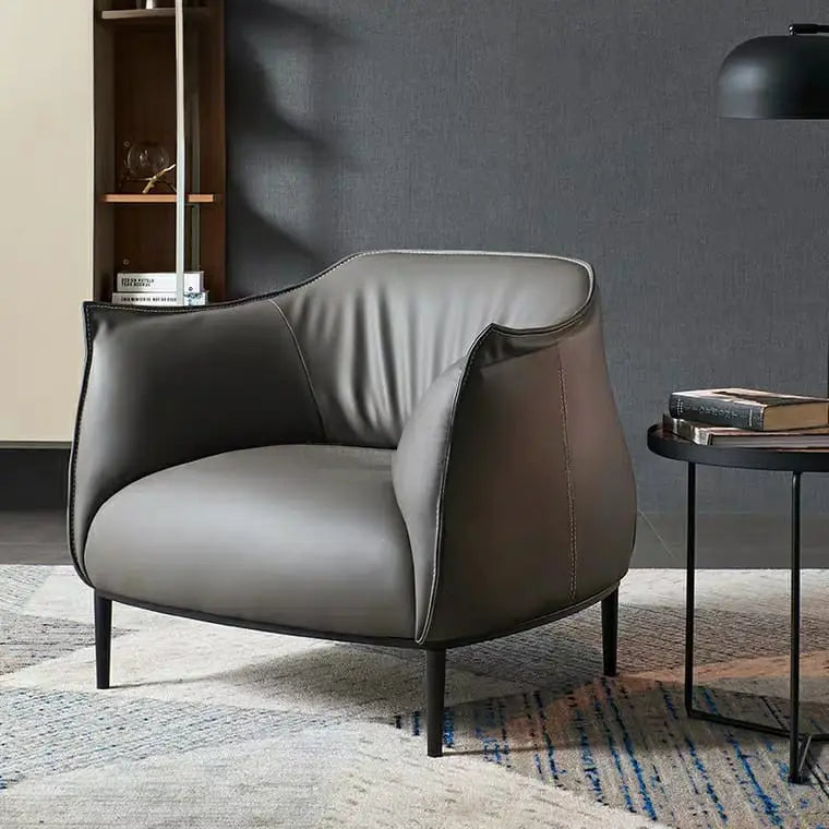 PERRIE Modern Faux Leather Armchair