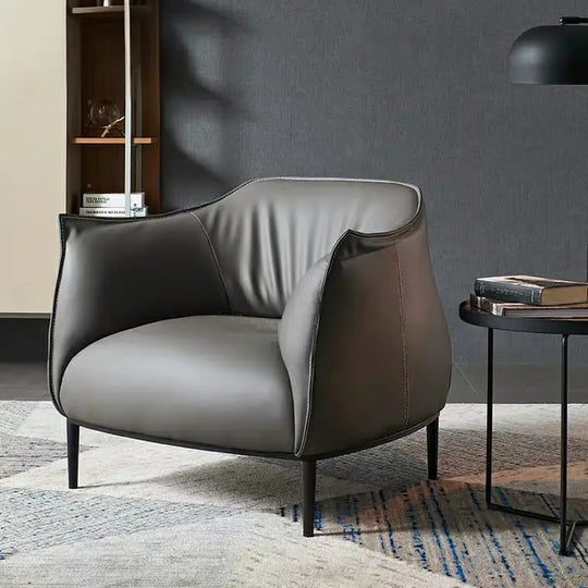 PERRIE Modern Faux Leather Armchair