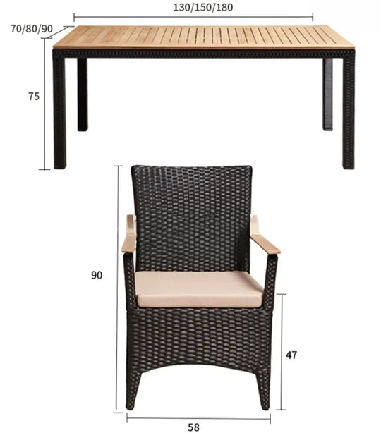 DAIVER Outdoor Dining Table Set