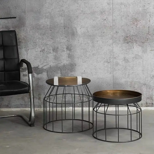 METTLE Modern Industrial Metal Side Table