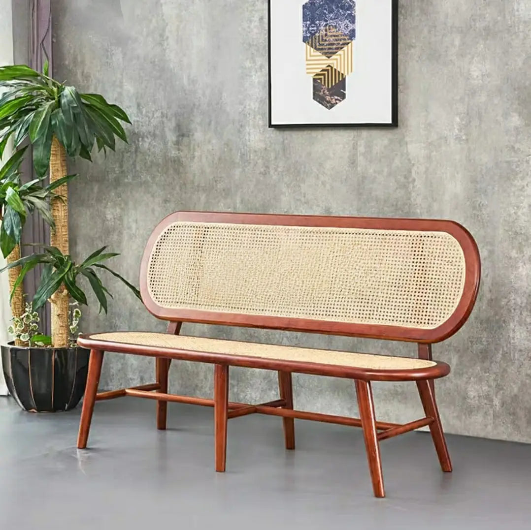 EIGHTH  Vintage Rattan Dining Bench
