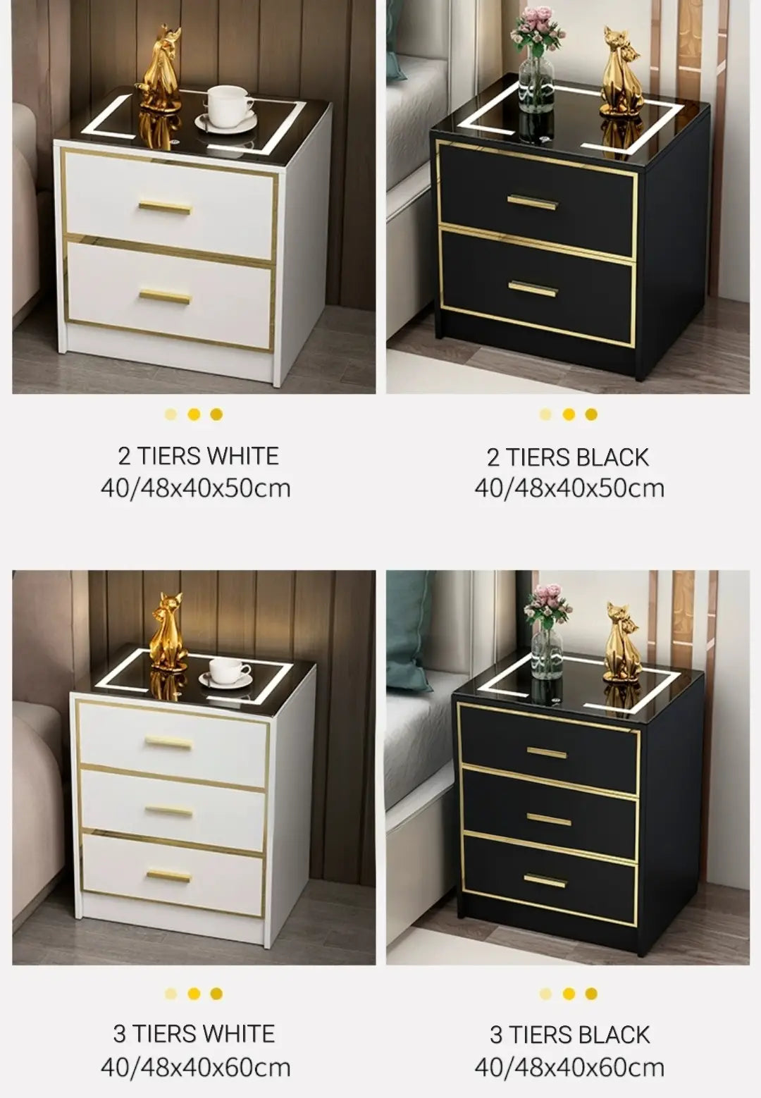 IONA Modern LED Bedside Table