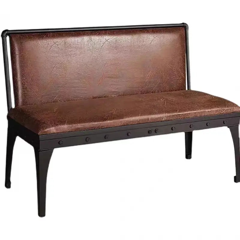 MARCO Industrial Leather Dining Bench
