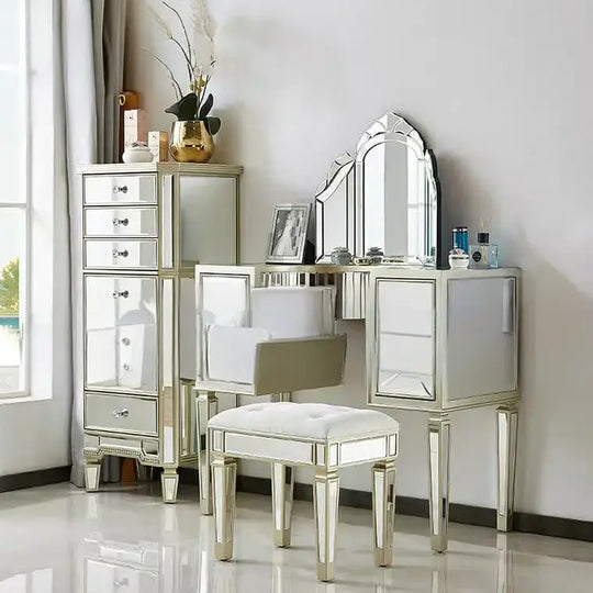 ROMEO Victorian Mirrored Vanity Table Set