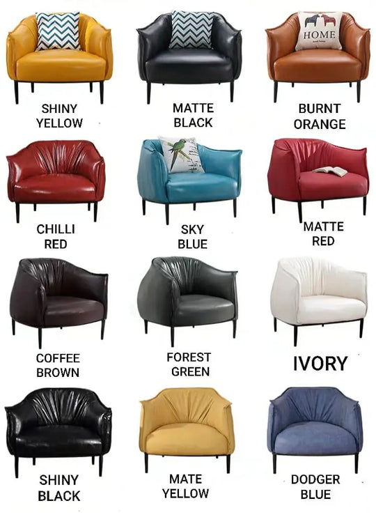 PERRIE Modern Faux Leather Armchair
